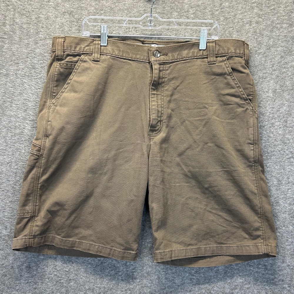 Carhartt Mens Rugged Flex Relaxed Fit Canvas Work Shorts Brown BS2514-M Size 40